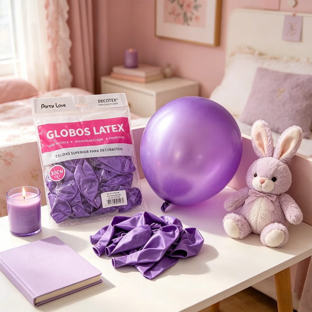 Party Love Latex Balloons 50cm Purple Chrome for Adults Birthday Party Decorations