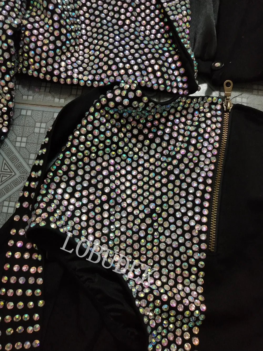 Sparkly Rhinestones Blazers Shorts Sexy 2 Pieces Set DJ Women Singer Nightclub Bar Concert Dance Costume Party Show Rave Outfit
