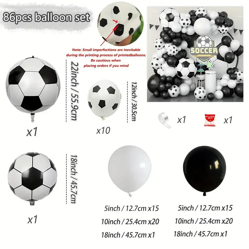 54-piece Football Balloon Arch Set: Aluminum Film Sports-Themed Balloons for Kids' Football Decorations