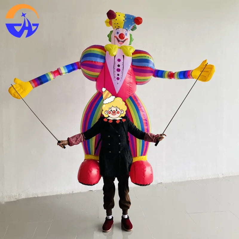 Outdoor Super Circus Joker Inflatable Clown Model Puppet Light Oxford Cloth, Durable Suitable for Parades Advertising Equipment