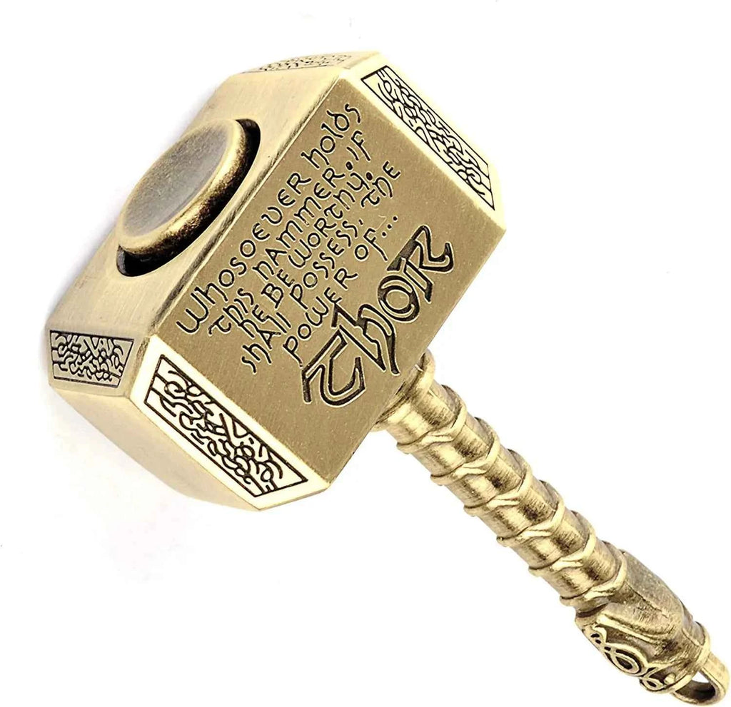 Metal Sensory Fidget Spinner Toy Thor's Hammer Resistance Anxiety Stress Relief Funny Fidget Toys for Kids Birthday Adult Gifts