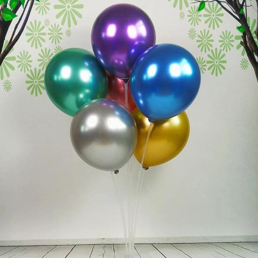 50Pcs Balloons Metallic Thick Chrome Shiny Latex Happy Birthday Wedding Party Toy Decor