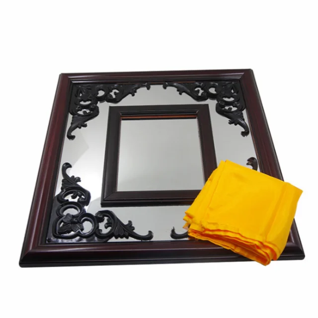 HT Magic Wood Frame Through Mirror Close-up Magic Trick Prop Set Stage Toy Gimmick Illusion Disappearing 14+ Years