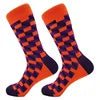 Men's Funny Socks Fine Paragraph Diamond Pattern Argyle Three-dimensional Tube Geometric Funny Large Size Combed Cotton