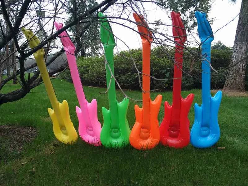 95cm Inflatable Guitar PVC Stage Props Children 's Simulation Inflatable Musical Instrument Explosion Inflatable Toys