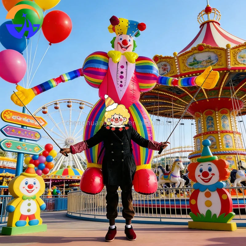 Outdoor Super Circus Joker Inflatable Clown Model Puppet Light Oxford Cloth, Durable Suitable for Parades Advertising Equipment