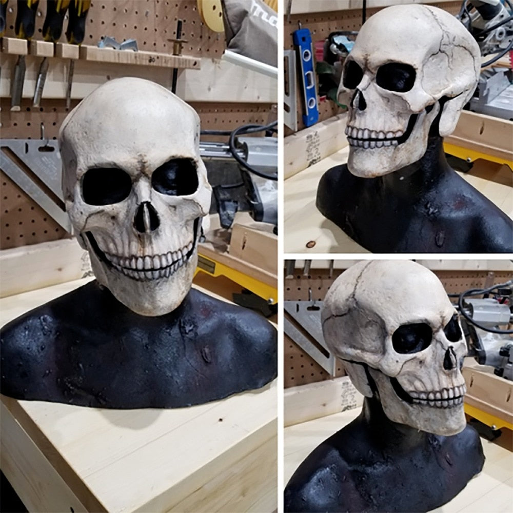 Full-Head Skull Mask with Movable Jaw