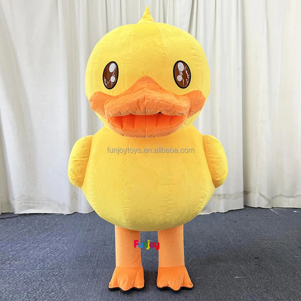 Funny Furry Cosplay Inflatable Duck Costume Plush Mascot Suit for Adults for Carnival & Halloween Celebrations for Men Women