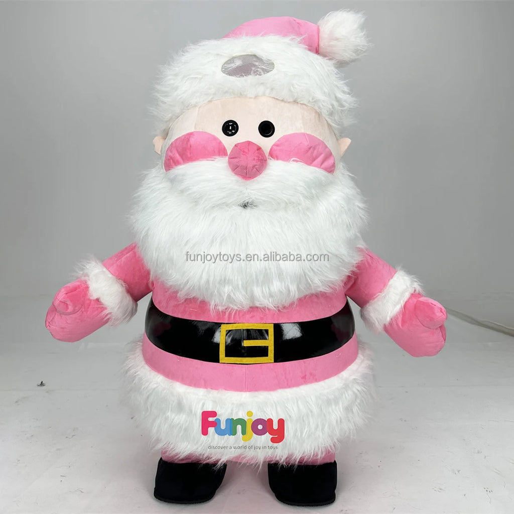 2/2.6m Santa Claus Inflatable Mascot Wearable Plush Costume for Parties Carnivals Funny Holiday
