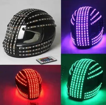 OEM RGB Dancer Jacket with LED Helmet Robot Stage Costumes Cosplay Suit for Nightclub Party Factory Supply Party Supplies