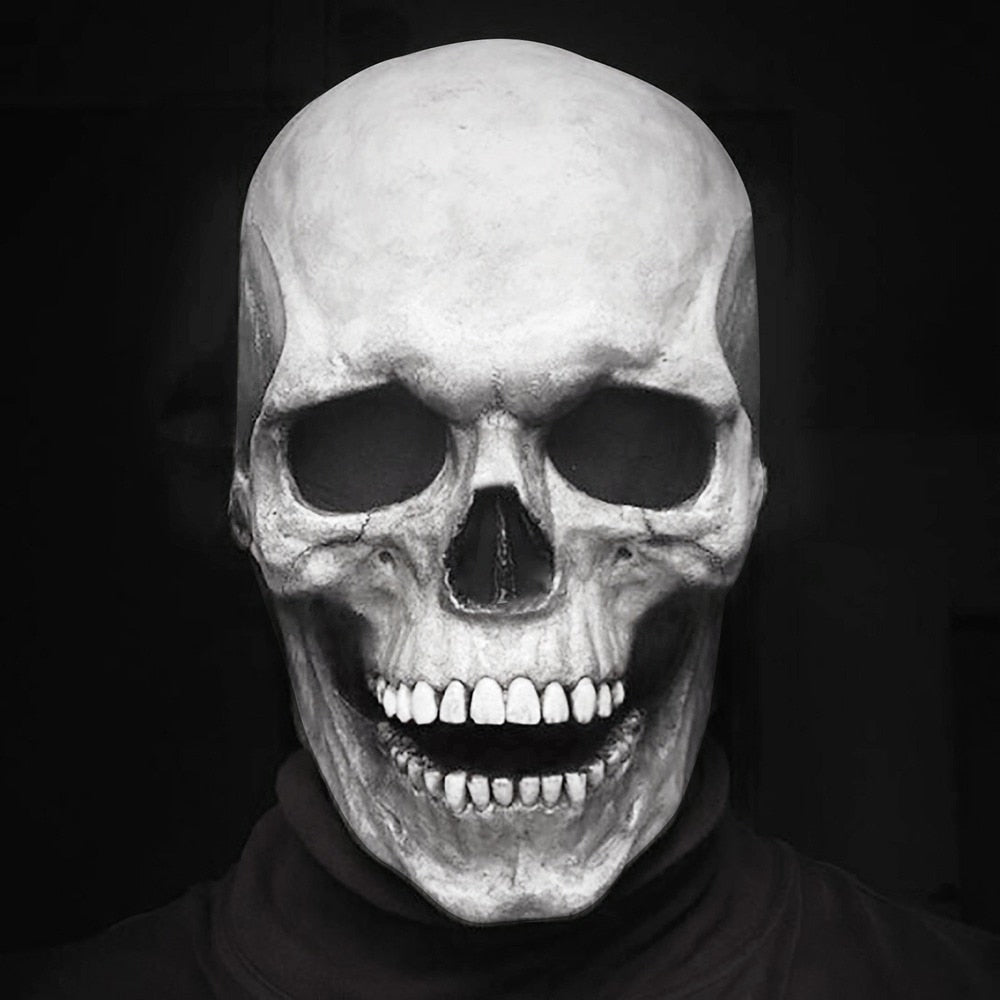 Full-Head Skull Mask with Movable Jaw