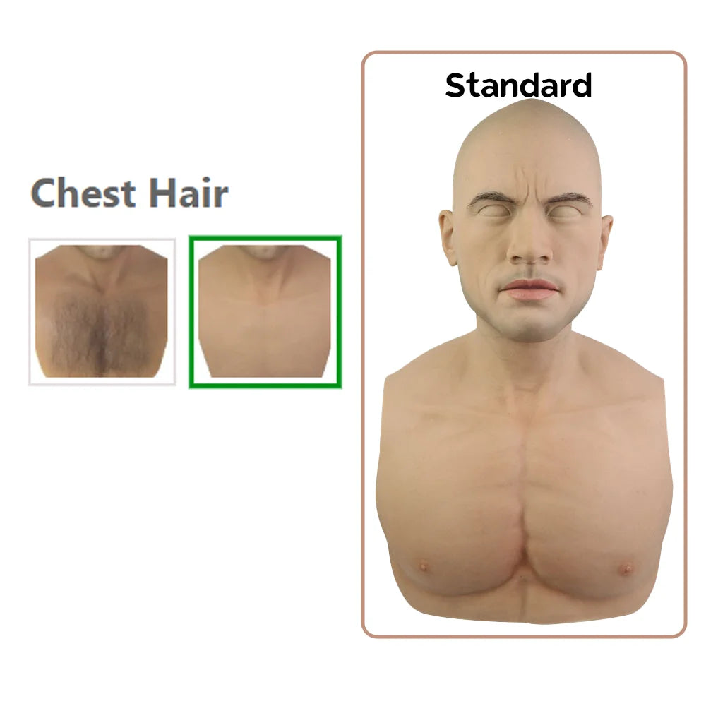 Halloween Party Disguise Headgear Full Silicone Head Mask Male Actor for Filming Movie Props Masquerade Ball Cosplay