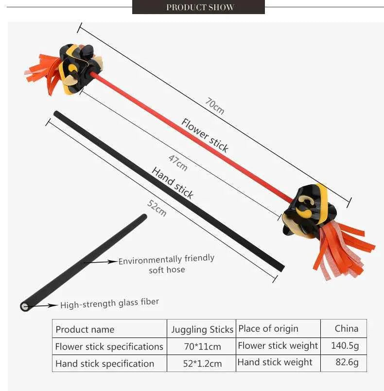 Juggling Flower Stick,Juggling Sticks-Flower Sticks-Devil Sticks outdoor games outdoor kids,outdoor toys for children - Big Tim's Magic Emporium