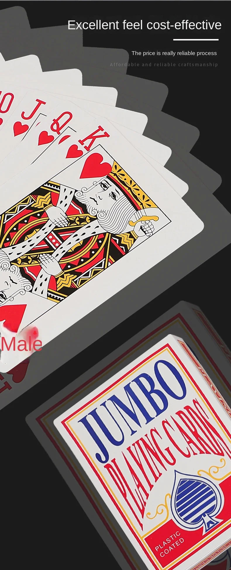 Super Large Creative Jumbo Poker Playing Cards Popular Funny Wedding Entertainment Game Accessory Casino Party Decorations - Big Tim's Magic Emporium
