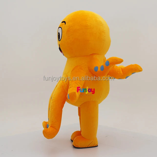 Adult Full Body Inflatable Octopus Costume Walking Ocean Animal Mascot Suit for Party & Entertainment
