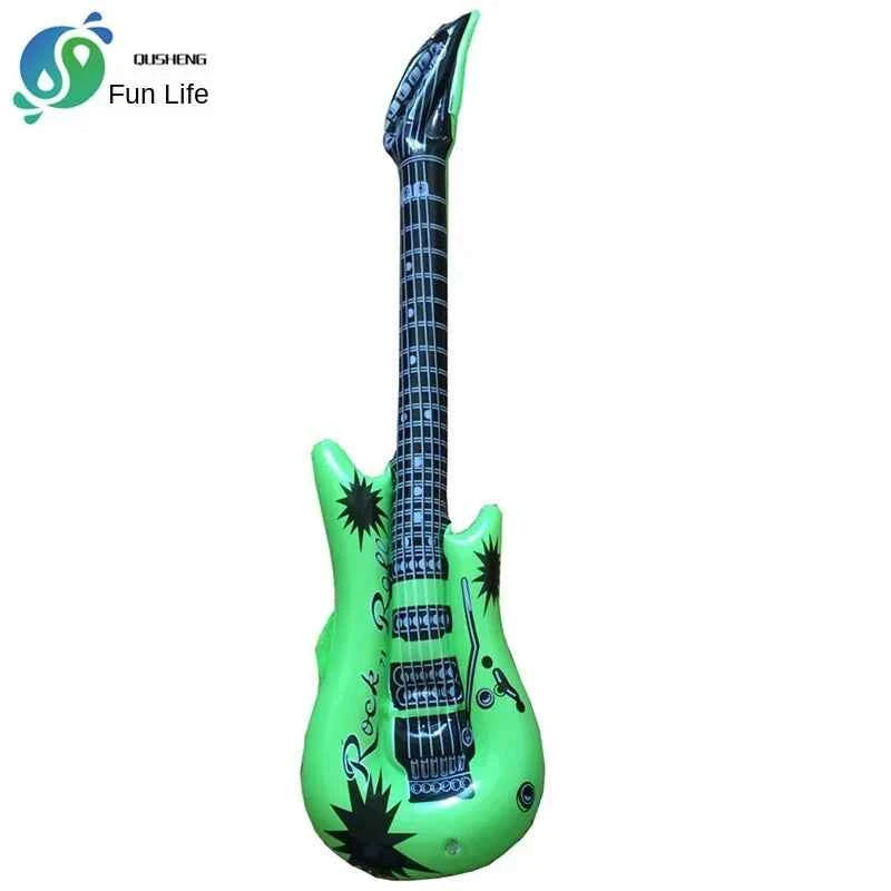 95cm Inflatable Guitar PVC Stage Props Children 's Simulation Inflatable Musical Instrument Explosion Inflatable Toys
