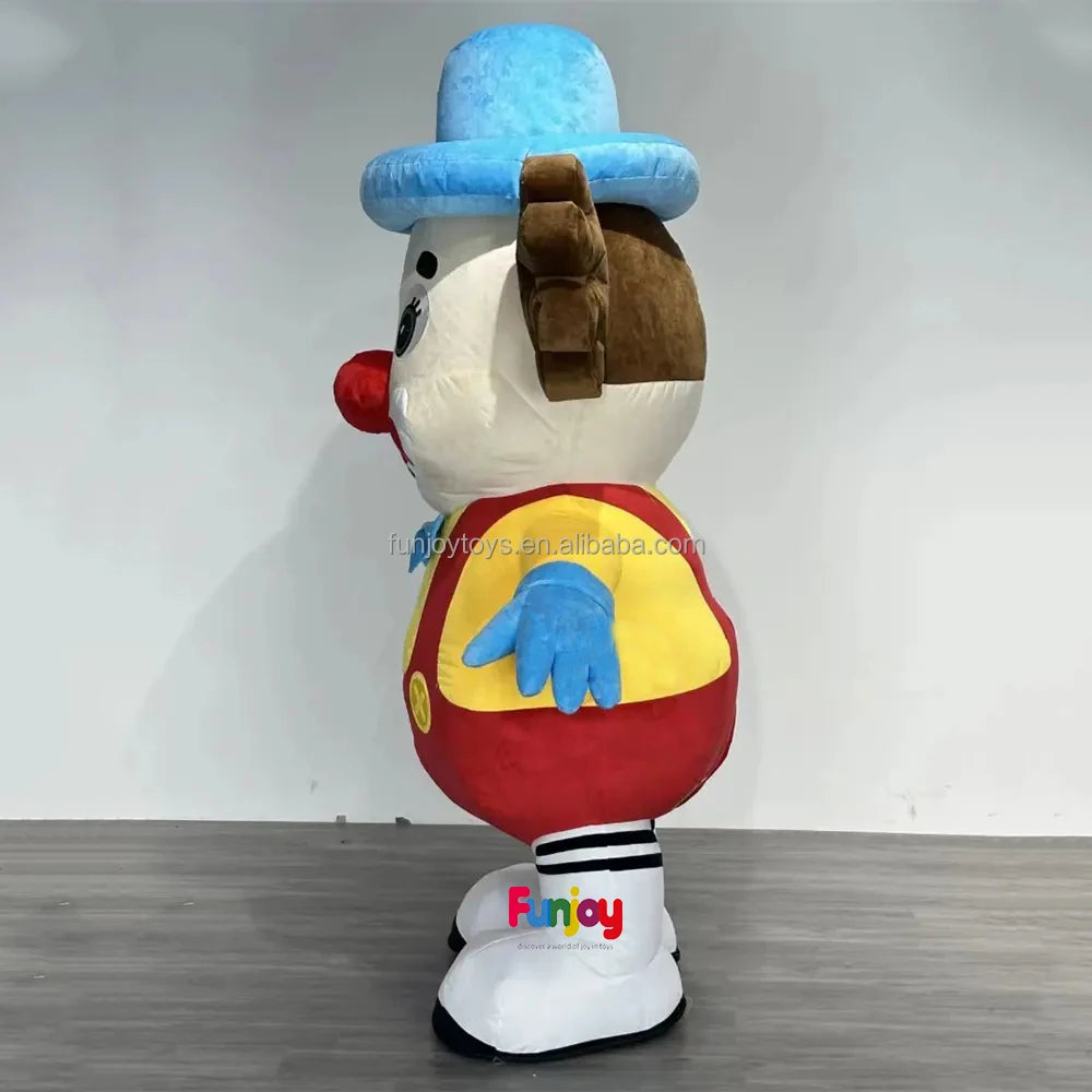 New Inflatable Adult Circus Clown Mascot Costume  Colorful Dance-Performance Outfit for Professional Clowns & Event Performers