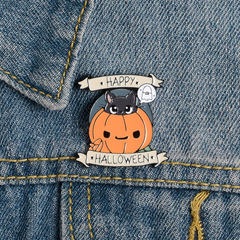 Trick-or-Treat Halloween Enamel Pin