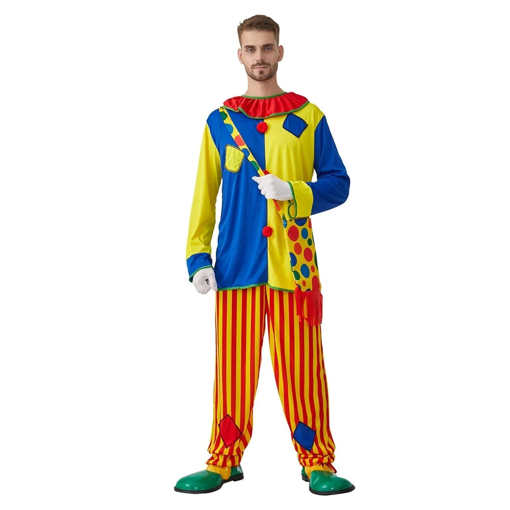 Men Carnival Party Cosplay Clown Suit Fancy Adult Clown Costume - Big Tim's Magic Emporium
