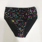 Sequined High-Waist Pole Dance Shorts & Gogo Performance Bottoms