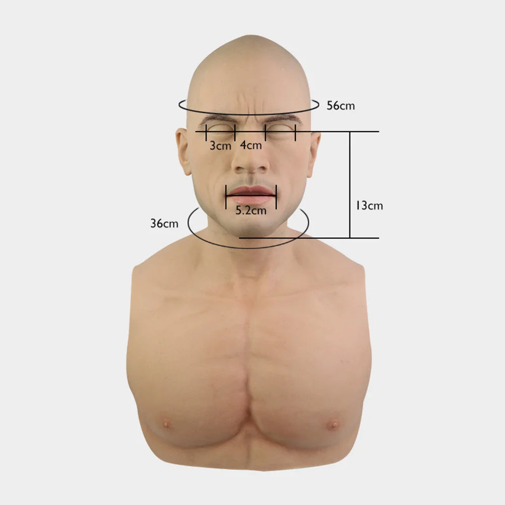 Halloween Party Disguise Headgear Full Silicone Head Mask Male Actor for Filming Movie Props Masquerade Ball Cosplay