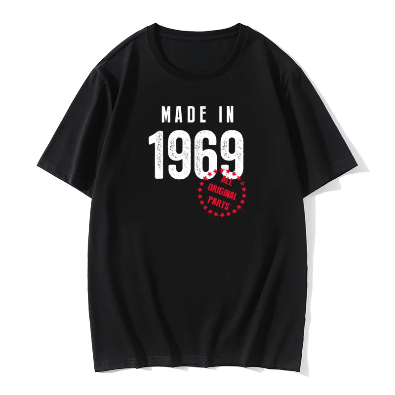 Funny T shirt Husband Birthday Gift 100% Cotton Retro TShirts 1965 1966 1967 1968 1969 Vintage Print Man Round Neck Clothes - Big Tim's Magic Emporium