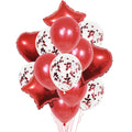 14pcs Stars Foil Confetti Balloons 18inch Sequined Balloon Set for Party Holiday Decorations