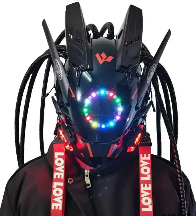 Phantom Halloween Carnival Party Light up Funny LED Mask New Design Luminous Cyberpunk LED Mask