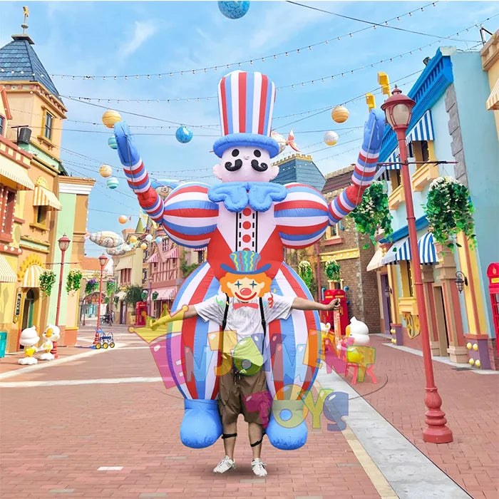 Global Hot Selling Parade Props Walking Colorful Blow up Cartoon Inflatable Clown Puppet Costume