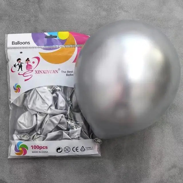 Party Balloons Arches 12 Inch Chrome Metallic Colorful Latex Balloons Decorations for Wedding Birthday Decoration Supplies