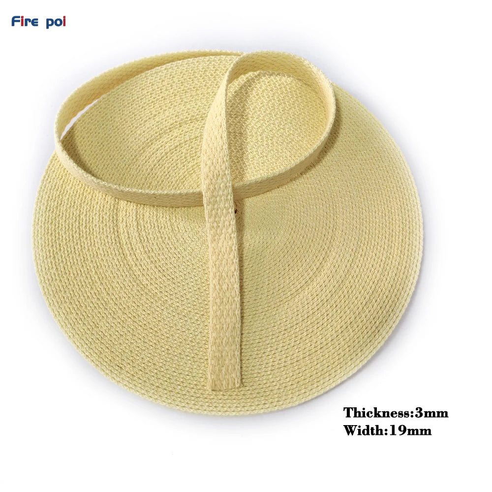 Fire Props Maker Material Flow Juggling Art Sideshow Performer Fire Poi Fire Sword 3/4'' Aramid Webbing 19*3mm Pure Kevlar Wick - Big Tim's Magic Emporium