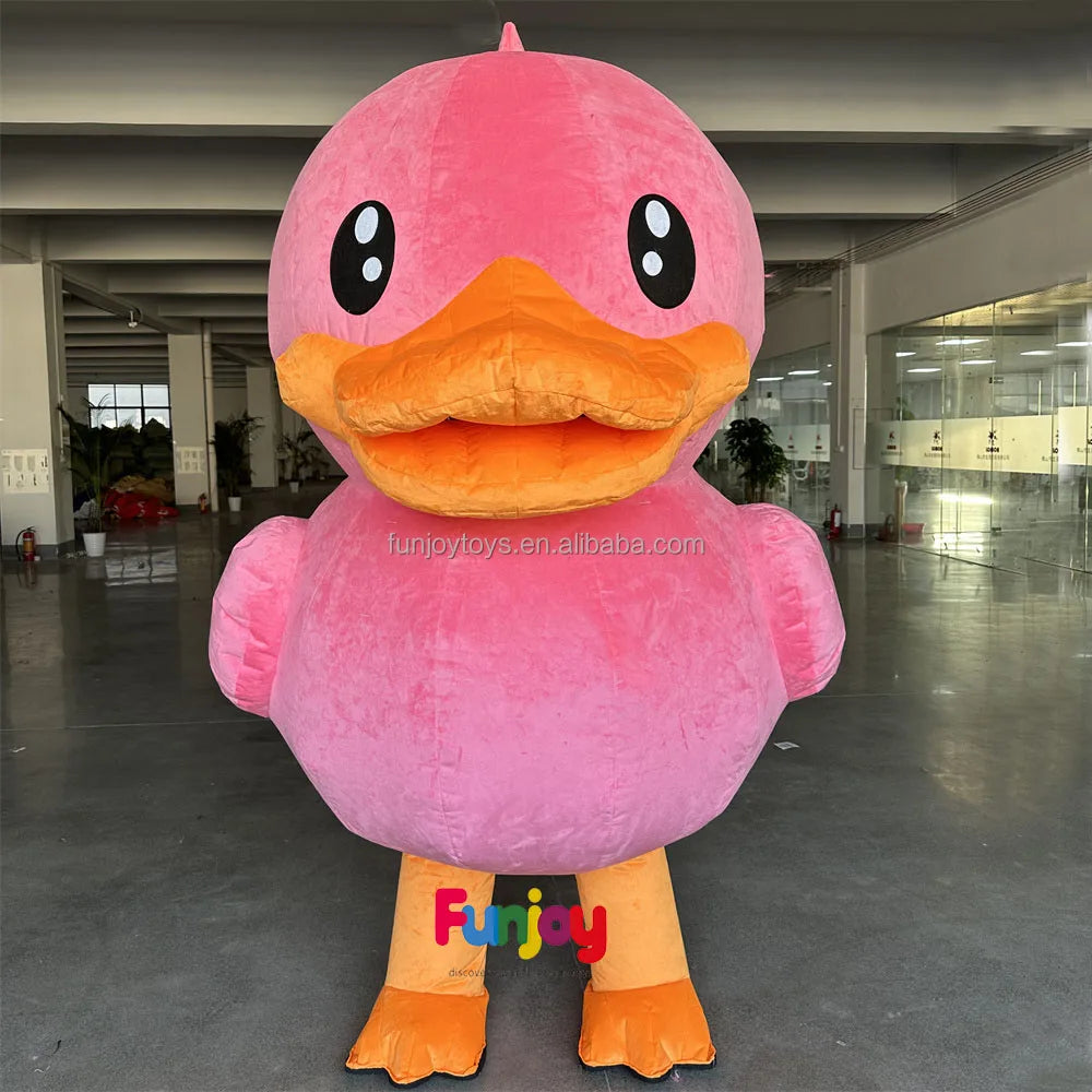 Funny Furry Cosplay Inflatable Duck Costume Plush Mascot Suit for Adults for Carnival & Halloween Celebrations for Men Women