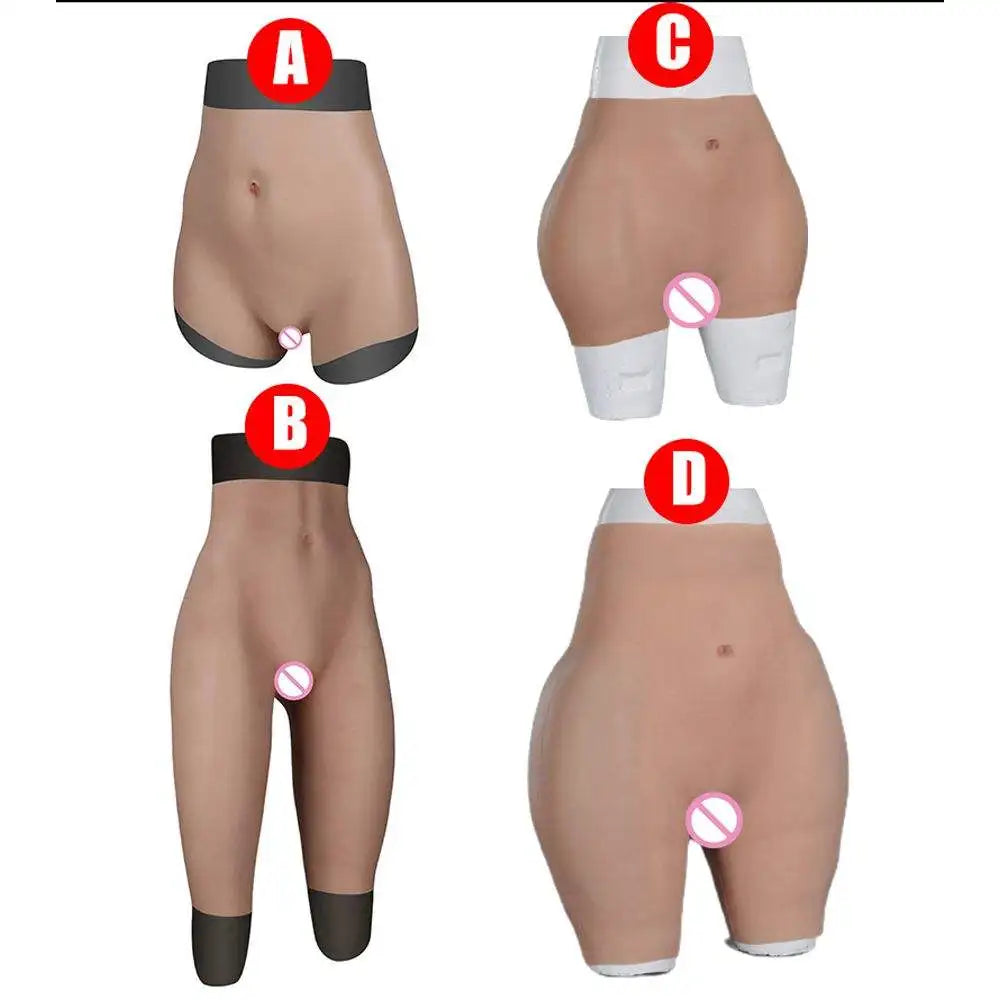 Male to Woman Cosplay Crossdresser Trans Super Soft Silicone Vagina Pants Catheter/Vaginal Tube Plump Hip Lift False Pussy Ass