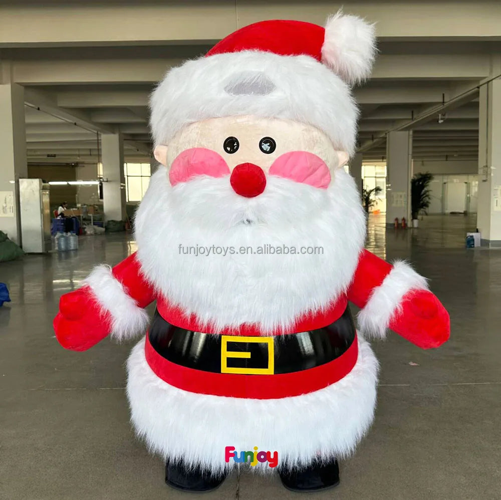 2/2.6m Santa Claus Inflatable Mascot Wearable Plush Costume for Parties Carnivals Funny Holiday