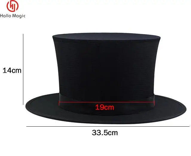 Folding Top Hat With Gimmick Magic Trick Costume Accessory Stage Prop Magician