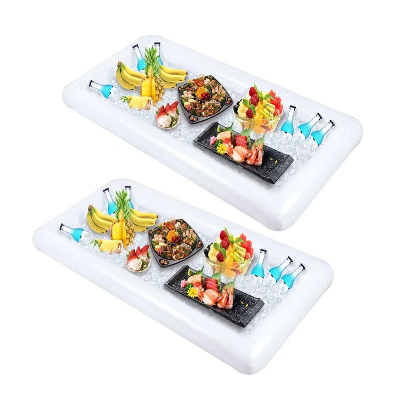 Party Inflatable Salad Bar Buffet Pool Inflatable Ice Bucket Outdoor Swimming Pool Drink Float Holder Food Supplies Toy Stand