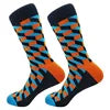 Men's Funny Socks Fine Paragraph Diamond Pattern Argyle Three-dimensional Tube Geometric Funny Large Size Combed Cotton