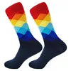 Men's Funny Socks Fine Paragraph Diamond Pattern Argyle Three-dimensional Tube Geometric Funny Large Size Combed Cotton - Big Tim's Magic Emporium