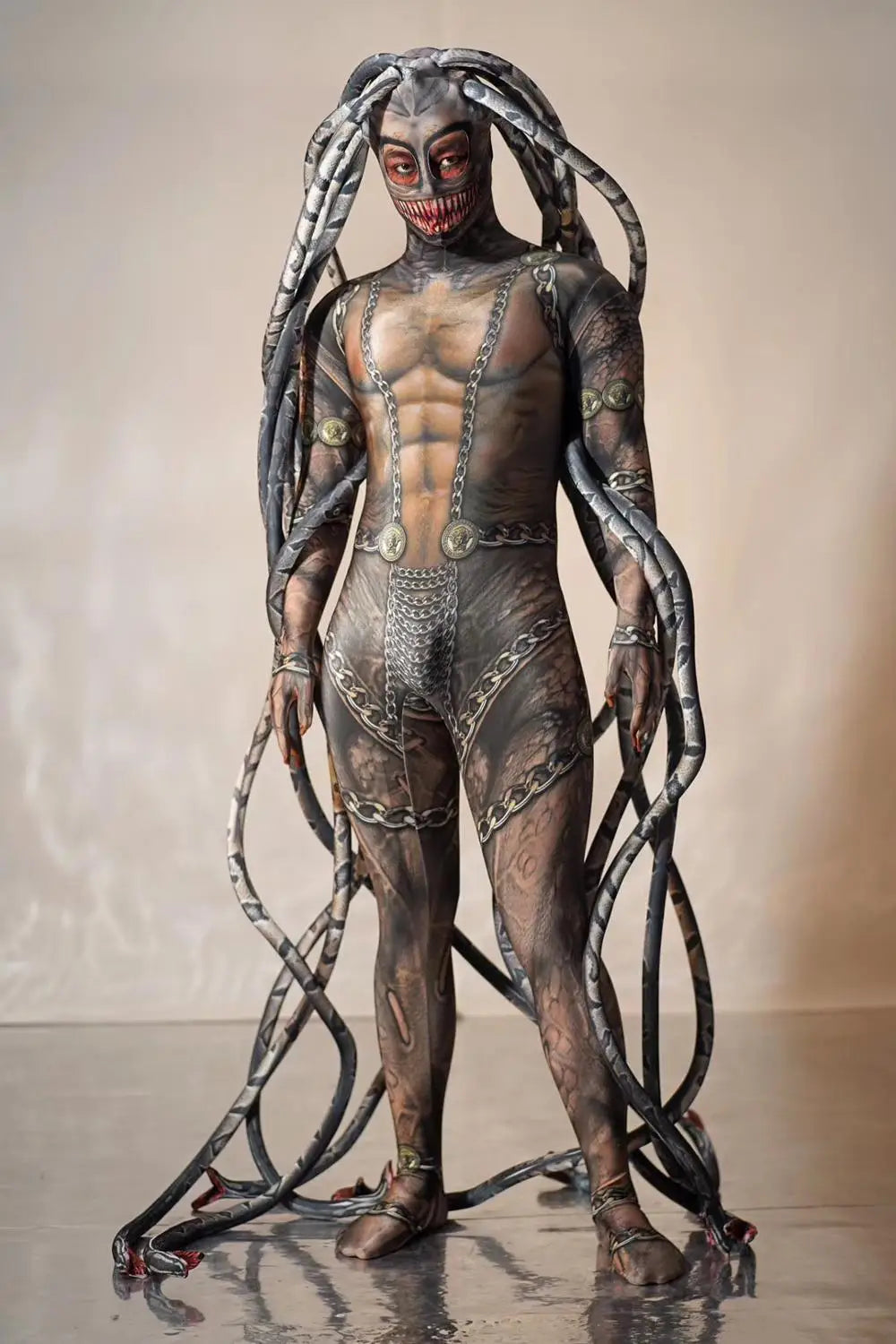 women cosplay Halloween horror thriller alien serpentine lifelike jumpsuit man stage performance bar concert dancer costume rave - Big Tim's Magic Emporium