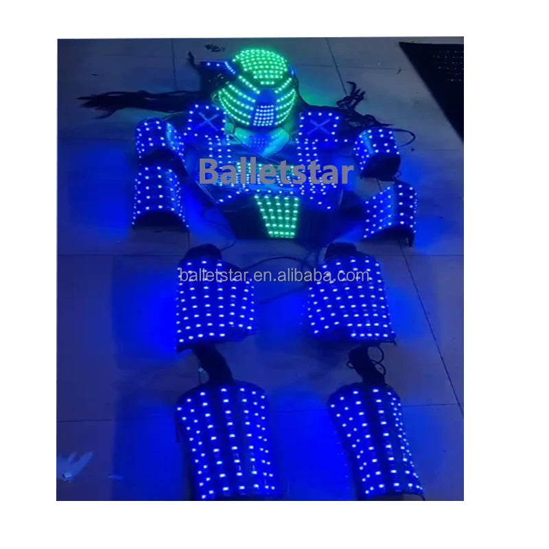 Light up Adult Costumes Performer Show Dance El Wire Led Robot Tron Laser Costume