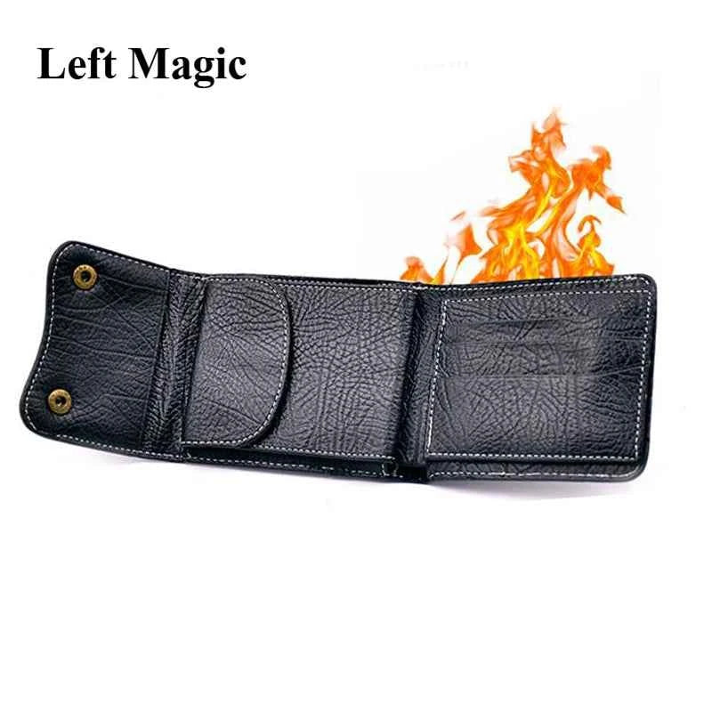 Magic Fire Wallet + Card to Wallet - 2 in1 Trick for Pro Magic Tricks Close Up Illusions Accessories Mentalism Gimmick Magia