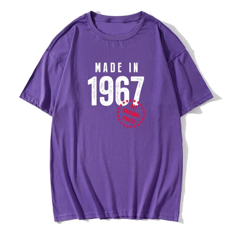 Funny T shirt Husband Birthday Gift 100% Cotton Retro TShirts 1965 1966 1967 1968 1969 Vintage Print Man Round Neck Clothes - Big Tim's Magic Emporium