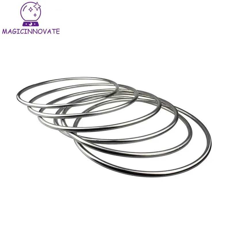 Six Connected Rings Kit 6 Linking Rings with Magnet Steel Pipe Diameter 31cm Street Magic Tricks Magic Props