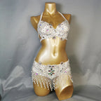 The Stardust Oasis Sirena – Deluxe Crystal & Beaded Belly Dance Bra & Belt 2-Piece Costume Set