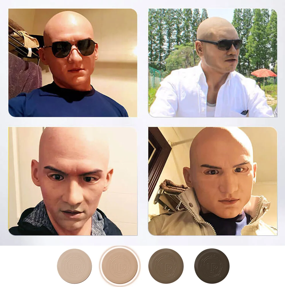 Halloween Party Disguise Headgear Full Silicone Head Mask Male Actor for Filming Movie Props Masquerade Ball Cosplay