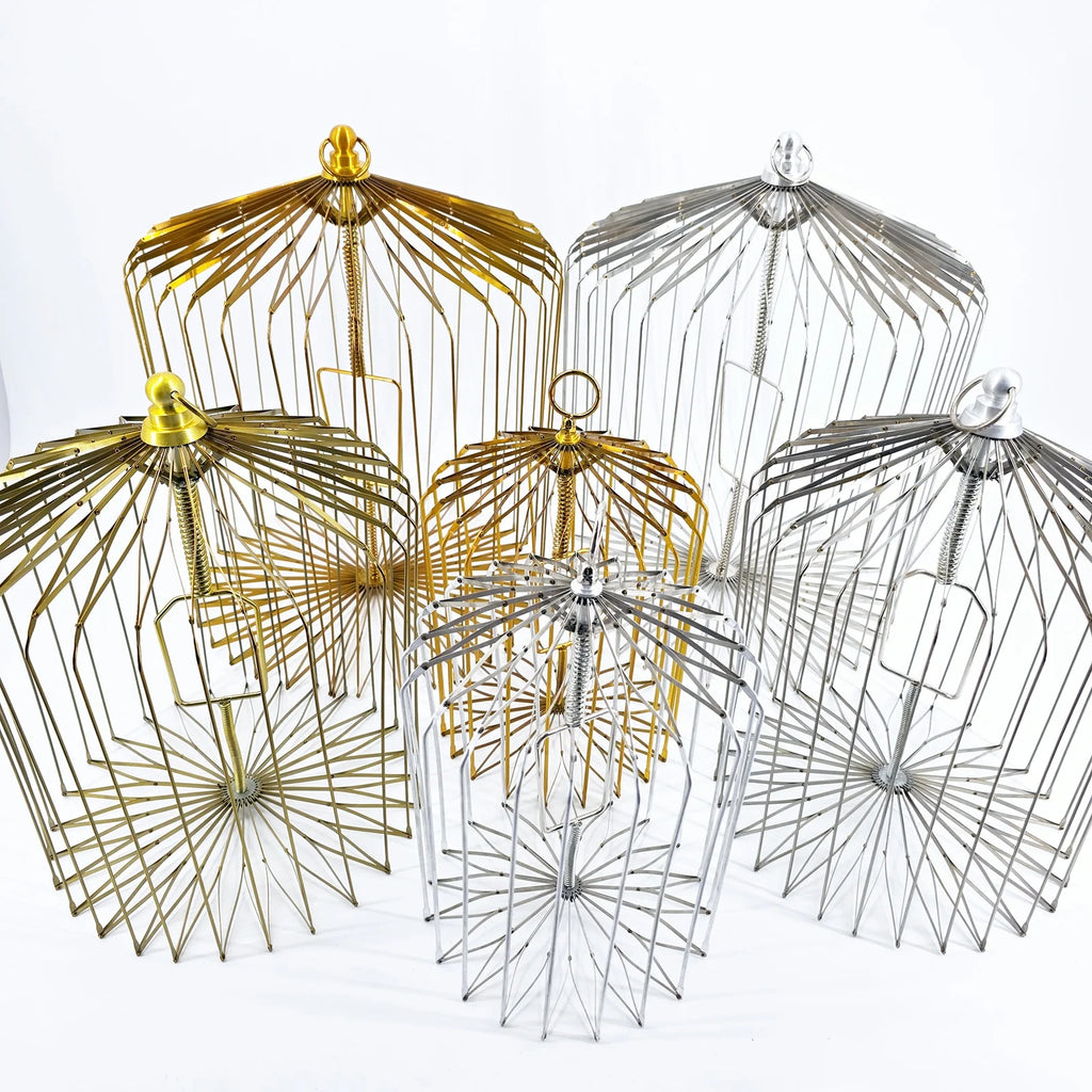 Multi size Silver Steel Appearing Bird Cage Dove Appearing Magic Tricks Illusion Gimmick Prop Accessory Made of Durable Metal