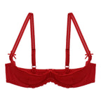Lace Underwire Half-Cup Push-Up Bra