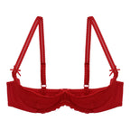 Lace Underwire Half-Cup Push-Up Bra