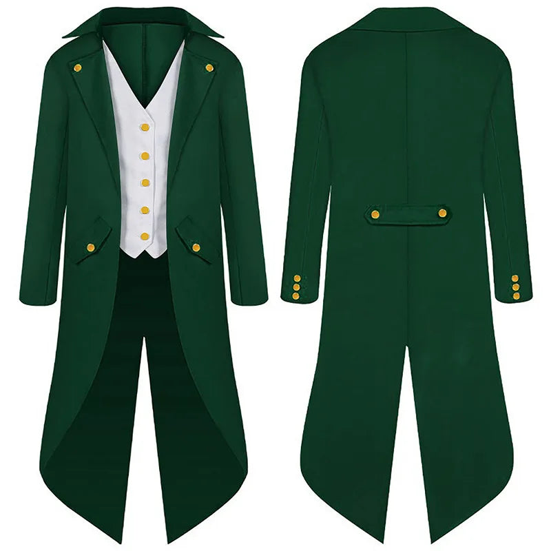 New Men's Dress Steam Tuxedo Suit Costume Magician Stage Show Conductor