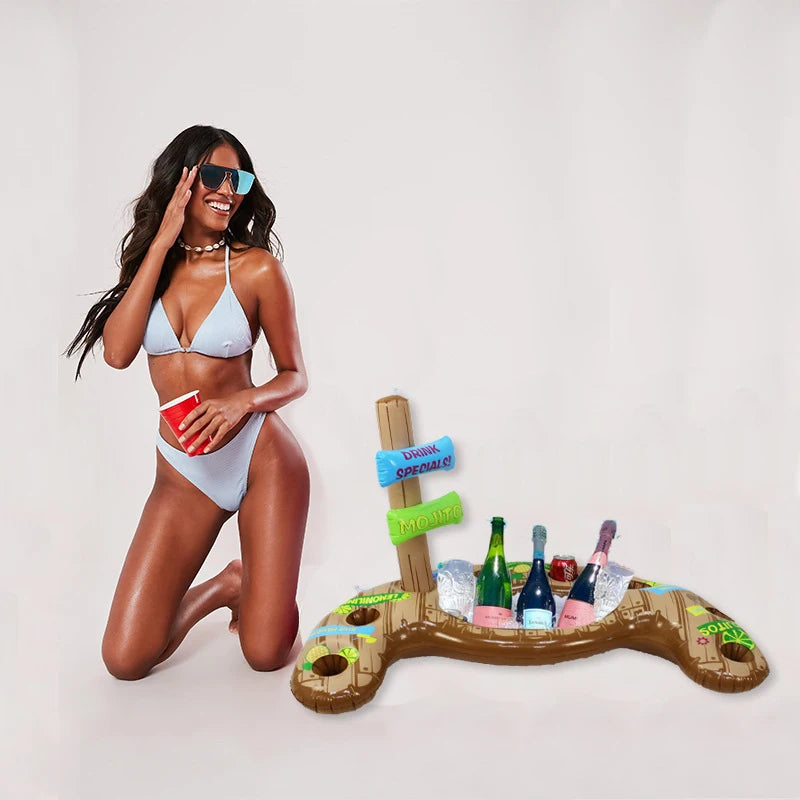 Party Inflatable Salad Bar Buffet Pool Inflatable Ice Bucket Outdoor Swimming Pool Drink Float Holder Food Supplies Toy Stand